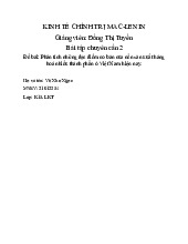 Phân tích những đặc điểm cơ bản của nền sản xuất hàng hoá nhiều thành phần ở Việt Nam hiện nay | Bài tập chuyên cần học phần Kinh tế chính trị Mác - Lênin | Trường Đại học Phenikaa