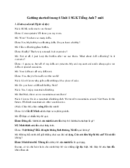 Giải bài tập tiếng Anh lớp 7 chương trình mới Unit 1: My Hobbies