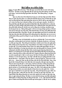 Bài kiểm tra điều kiện môn Chủ nghĩa xã hội khoa học