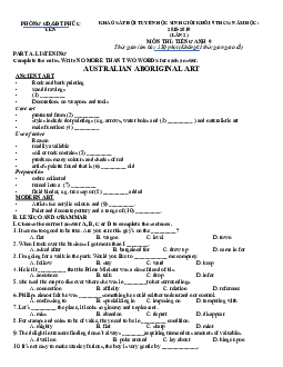 Phòng GD&ĐT Phúc Yên Khảo Sát Đội Tuyển Học Sinh Giỏi Khối 9 THCS năm 2018-2019 (lần 2) Môn Thi Tiếng Anh 9