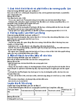 Giải SGK Lịch sử 7 Bài 13: Vương quốc Lào | Chân trời sáng tạo