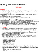 Đề cương Quản lý Kinh tế Nhà nước: Tổng quan và Nội dung chính | Quản lý kinh tế | Đại học Kinh tế - Đại học Đà Nẵng