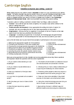 Checklist to improve your writing – Level C2