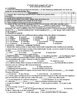 Đề thi luyện học sinh giỏi tỉnh lớp 12 THPT có đáp án - 1 st Mock Test( August 30th 2011)