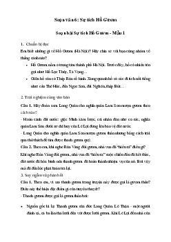 Soạn bài Sự tích Hồ Gươm - Chân trời sáng tạo 6