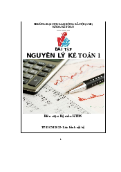 Bài tập Nguyên lý kế toán | Trường đại học Lao động - Xã hội