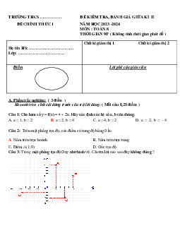 Đề thi giữa học kì 2 môn Toán 8 năm 2023 - 2024 sách Chân trời sáng tạo Đề 4-5