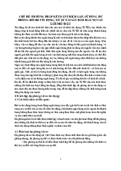 Tiểu luận môn Kế toán ngân hàng đề tài "Phương pháp kế toán trích lập, sử dụng dự phòng rủi ro, xử lý tài sản bảo đảm nợ vay"
