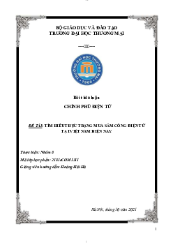 Bài thảo luận: " tìm hiểu thực trạng mua sắm công điện tử ở Việt  Nam hiện nay"
