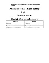 Outline Môn Principles of EE 1 | Trường Đại học Quốc tế, Đại học Quốc gia Thành phố Hồ Chí Minh