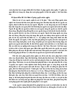 Anh (chị) hãy làm rõ quan điểm Hồ Chí Minh về pháp quyền nhân nghĩa. Ý nghĩa của quan điểm này trong xây dựng nhà nước pháp quyền xã hội chủ nghĩa ở Việt Nam hiện nay | Tư tưởng Hồ Chí Minh