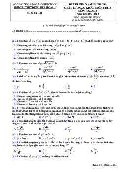 Đề thi giữa kì 1 Toán 12 năm 2023 – 2024 trường THPT Đinh Tiên Hoàng – Ninh Bình