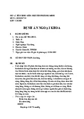 Bệnh Án Ngoại Khoa: Chấn Thương Cột Sống | Đại học Y khoa Phạm Ngọc Thạch