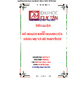 Kế Hoạch Kinh Doanh Cửa Hàng Mẹ & Bé PamYêuƠi - MGT 201 P - Nhóm 6