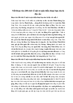Viết đoạn văn 200 chữ về một truyện thần thoại bạn cho là đặc sắc Ngữ văn 10 sách Chân Trời Sáng Tạo