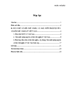 Tiểu luận dân chủ xã hội chủ nghĩa và nhà nước pháp quyền xã hội chủ nghĩa ở Việt Nam | Trường Cao Đẳng Công Thương Việt Nam