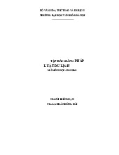 Tập bài giảng Môn Pháp luật du lịch | Đại học Văn hóa Hà Nội