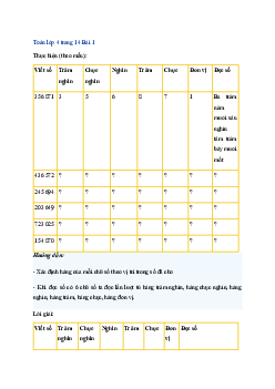 Bài 5: Toán lớp 4 trang 14, 15, 16 Các số trong phạm vi 1000 000 (tiếp theo) Cánh diều