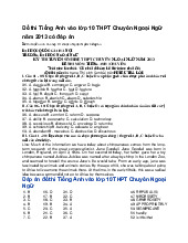Đề thi Tiếng Anh vào lớp 10 THPT Chuyên Ngoại Ngữ năm 2013 có đáp án