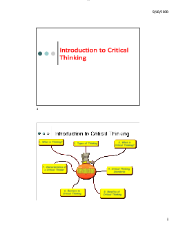 Critical Thinking Chapter 1