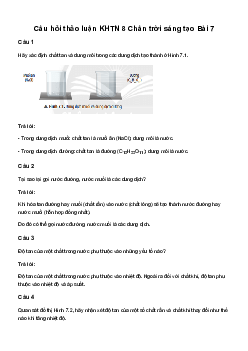 KHTN 8 Bài 7: Nồng độ dung dịch - Chân trời sáng tạo