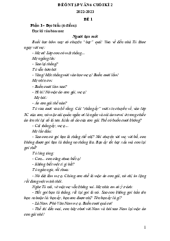 Bộ đề ôn thi học kì 2 môn Ngữ văn 6 | Kết nối tri thức