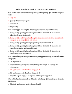 Trắc nghiệm kinh tế học đại cương chương 2 ( có đáp án) | Đại học Thăng Long