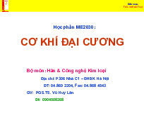 Bài 1 khái niệm | Bài giảng Cơ khí đại cương