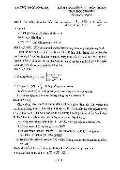 Đề thi giữa kì 2 Toán 9 năm 2020 – 2021 trường THCS Đống Đa – Hà Nội