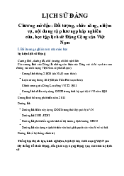 Lý thuyết Chương mở đầu môn Lịch sử Đảng | Đại Học Hà Nội