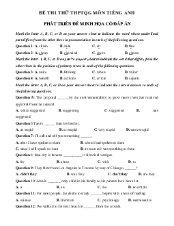 Đề thi thử THPT Quốc Gia 2023 môn Tiếng Anh - Đề 8 (có đáp án)