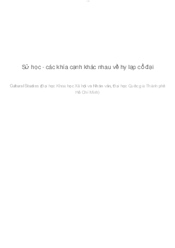 Sử học - các khía cạnh khác nhau về hy lạp cổ đại | Cơ sở văn hóa Việt Nam | Đại học Khoa học Xã hội và Nhân văn, Đại học Quốc gia Thành phố HCM