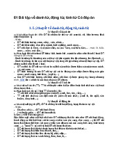 61 Bài tập về danh từ, động từ, tính từ Có đáp án - Tiếng việt 4