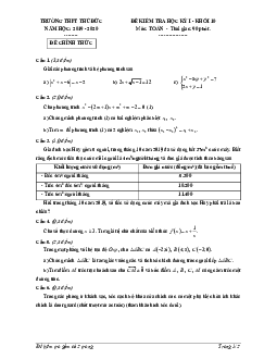 Đề kiểm tra học kì 1 Toán 10 năm 2019 – 2020 trường THPT Thủ Đức – TP HCM