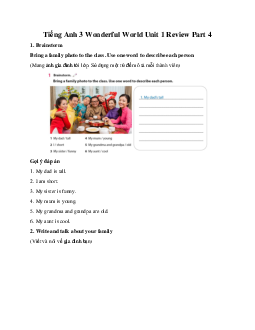Giải BT Tiếng Anh 3 Wonderful World Unit 1 Review Part 4