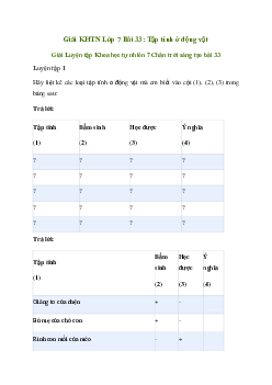 Giải Khoa học tự nhiên 7 Bài 33: Tập tính ở động vật | Chân trời sáng tạo