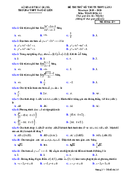 Đề thi thử TN THPT 2020 lần 3 môn Toán 11 trường THPT Ngô Sĩ Liên – Bắc Giang