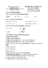Đề thi học kỳ 1 môn Toán lớp 8 năm học 2024 - 2025 - Đề số 5 | Bộ sách Chân trời sáng tạo