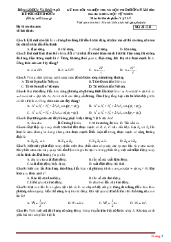 Đề thi tốt nghiệp THPT 2021 Vật Lý đợt 1 có đáp án và lời giải chi tiết