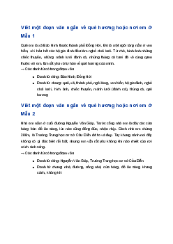 Viết về quê hương hoặc nơi em ở, chỉ ra các danh từ chung và danh từ riêng trong đoạn văn đó | Tập làm văn 4