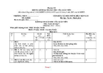 Kế hoạch giáo dục Lịch Sử lớp 7,8,9 năm học 2021-2022