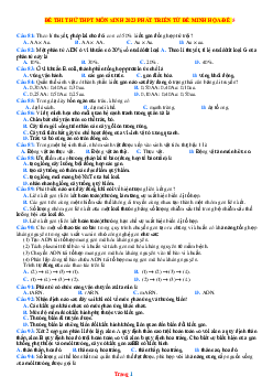 Đề thi thử tốt nghiệp THPTQG sinh 2023 bám sát đề minh họa số 5 (có đáp án)