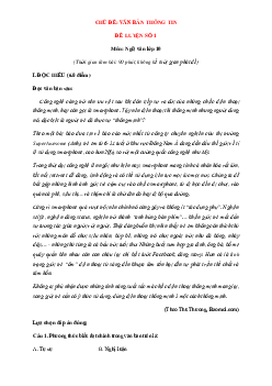 Bộ đề luyện đọc hiểu viết ngữ văn 10 phần văn bản thông tin (Có đáp án)