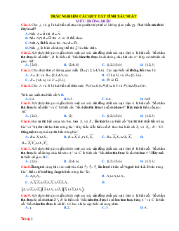 TOP 86 Câu trắc nghiệm Toán 11 về các quy tắc tính xác suất (mức thông hiểu)