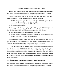 Bài tập chương 1 Kế toán tài chính 3 - Trường Cao đẳng Kinh tế Kỹ thuật Công Thương