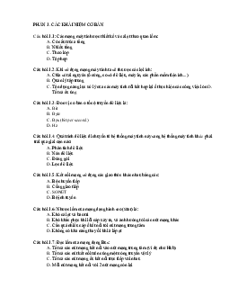 Ngân hàng câu hỏi trắc nghiệm ôn tập môn Mạng máy tính | Học viện Công nghệ Bưu chính Viễn thông