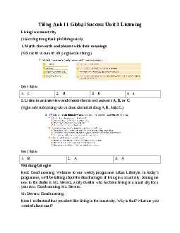 Giải Unit 3 Listening | Tiếng Anh 11 Global Success