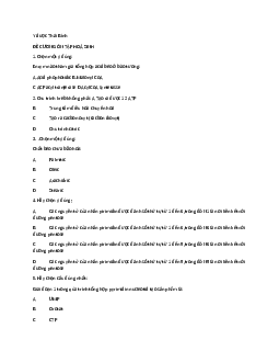 Đề cương ôn tập môn Hóa sinh trắc nghiệm