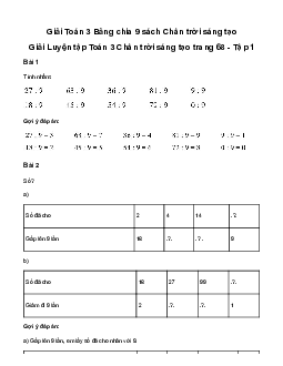 Giải Toán 3: Bảng chia 9 | Chân trời sáng tạo