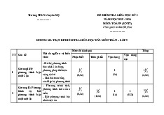 Đề giữa học kỳ 1 Toán 9 năm 2025 – 2026 trường THCS Chuyên Mỹ – Hà Nội